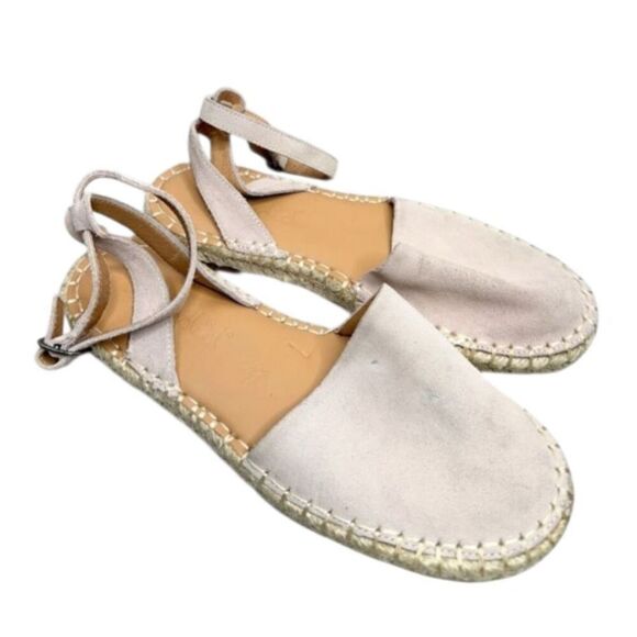 Splendid Espadrille Size 6 Pink Leather Suede Ankle Strap Padded Round‎ Toe Shoe - Picture 1 of 11